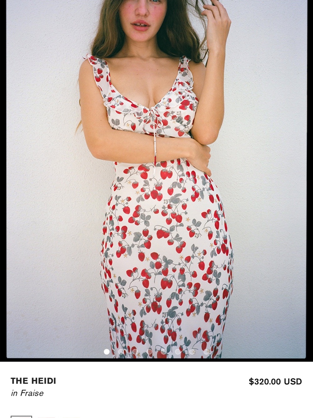 Realisation Par The Heidi Maxi Dress - White with Red Cherry Print